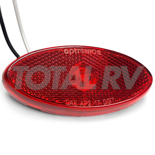 RV Red Clearance Marker Oval Light w/ Gasket  | Total RV Supply