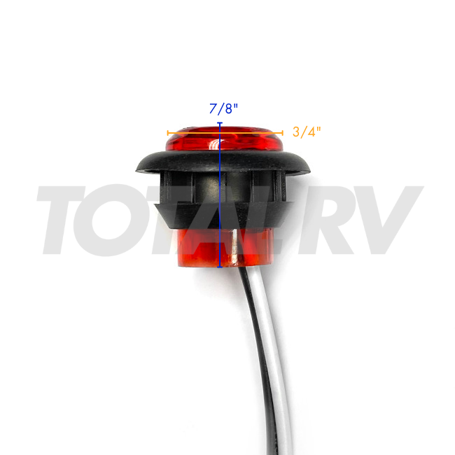 RV Red LED Bullet Clearance Light 3/4" Round | Total RV Supply