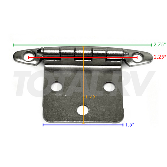 RV Cabinet Door Hinge Free Swinging Satin Nickel (Single) | Total RV Supply