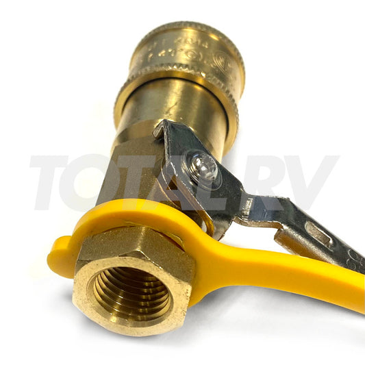 RV 1/4" Brass Propane Shutoff Valve Quick Disconnect | Total RV Supply
