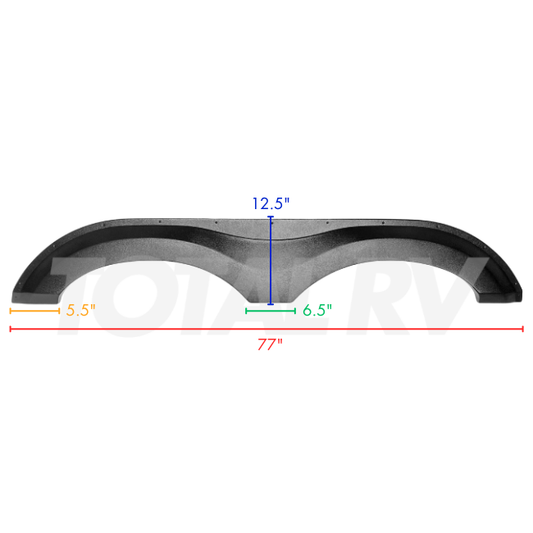 RV Tandem Fender Skirt Black ABS Plastic 77" x 12.5" | Total RV Supply