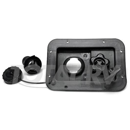RV Fresh Water Inlet City  / Gravity Combo Black 7-9/16" x 5-5/16"  | Total RV Supply
