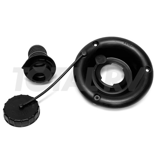 Fill Gravity Water Fill Dish Black 4.75" Diameter w/ Vent  | Total RV Supply