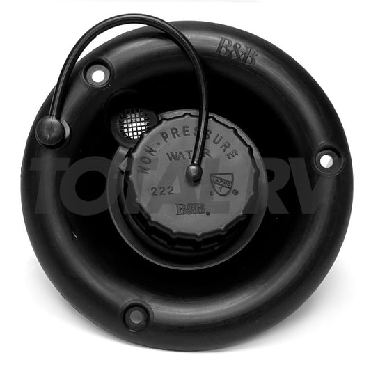 Fill Gravity Water Fill Dish Black 4.75" Diameter w/ Vent  | Total RV Supply