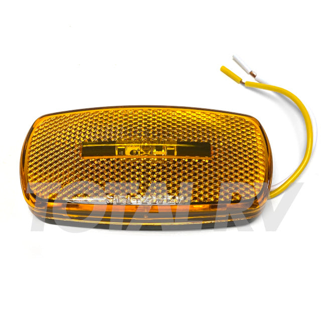 RV LED Clearance Marker Light Amber w/ Black Base 4" x 2" | Total RV Supply