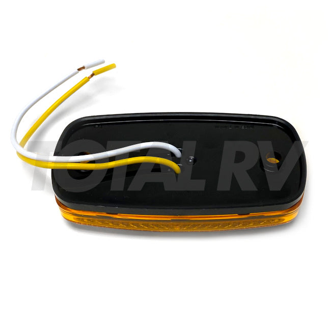RV LED Clearance Marker Light Amber w/ Black Base 4" x 2" | Total RV Supply