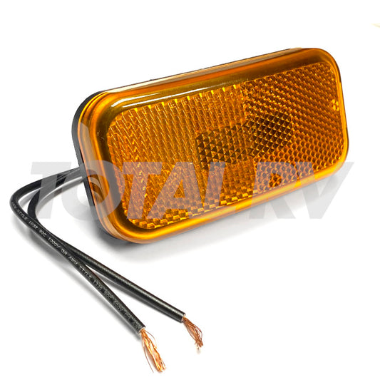 RV Incandescent Amber Clearance Light w/ Black Base 3-7/8" x 1-7/8" | Total RV Supply