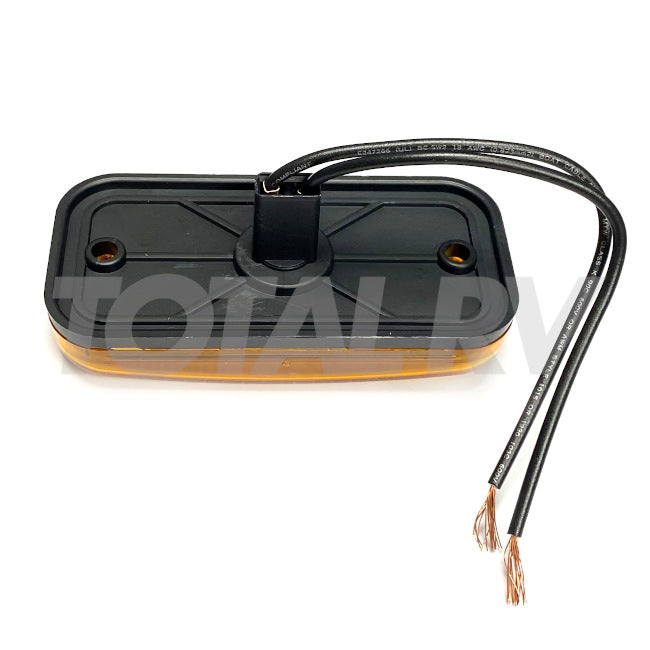RV Incandescent Amber Clearance Light w/ Black Base 3-7/8" x 1-7/8" | Total RV Supply