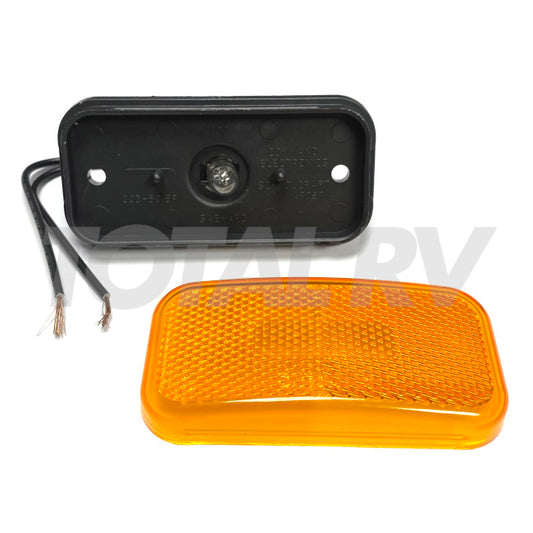 RV Incandescent Amber Clearance Light w/ Black Base 3-7/8" x 1-7/8" | Total RV Supply