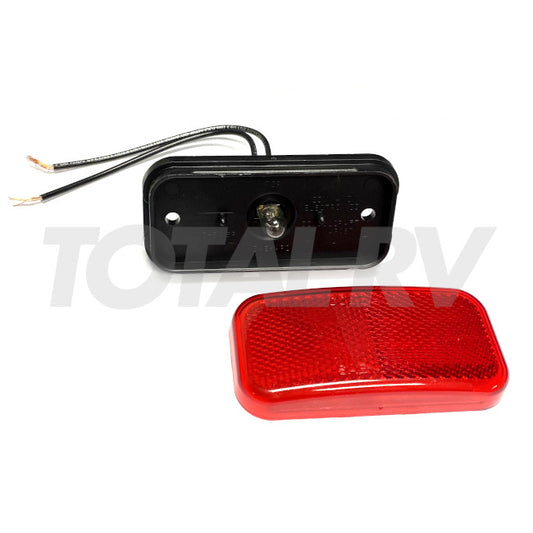 RV Incandescent Red Clearance Light w/ Black Base 3-7/8" x 1-7/8" | Total RV Supply