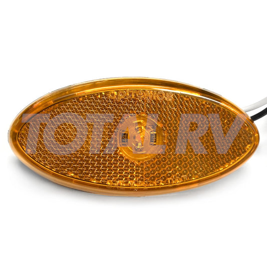 RV Amber Clearance Marker Oval Light w/ Gasket  | Total RV Supply