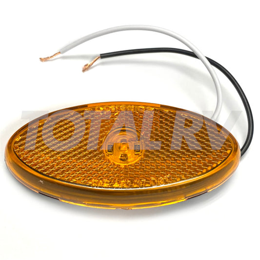 RV Amber Clearance Marker Oval Light w/ Gasket  | Total RV Supply