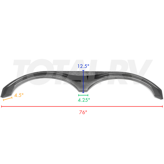 RV Tandem Fender Skirt 570346 Black ABS Plastic 76" x 12.5"  | Total RV Supply