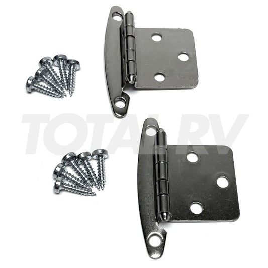 RV Cabinet Door Hinge Free Swinging Satin Nickel 2-Pack | Total RV Supply