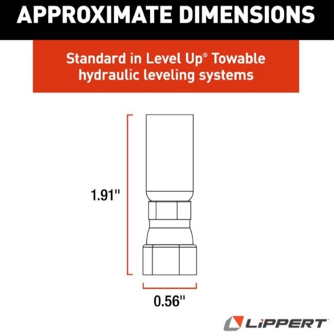 Lippert Hydraulic Hose End Fitting 138416 Crimp-On Coupling | Total RV Supply