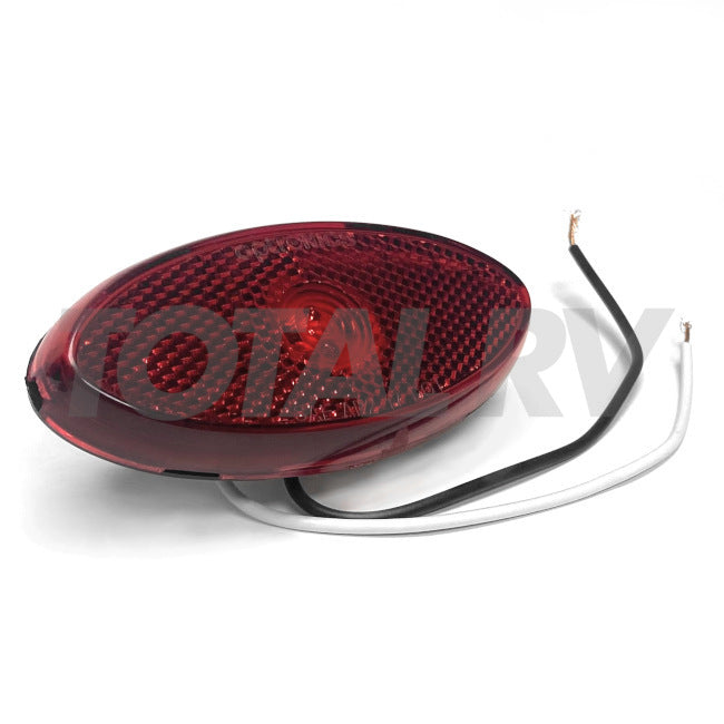 RV Red Clearance Marker Oval Light w/ Gasket  | Total RV Supply