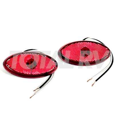 2-Pack RV Red Clearance Marker Oval Light w/ Gasket  | Total RV Supply
