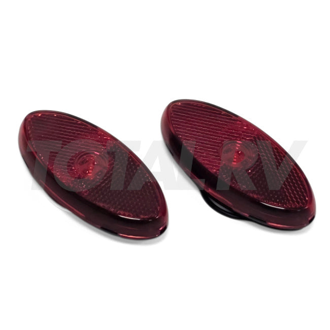 2-Pack RV Red Clearance Marker Oval Light w/ Gasket  | Total RV Supply