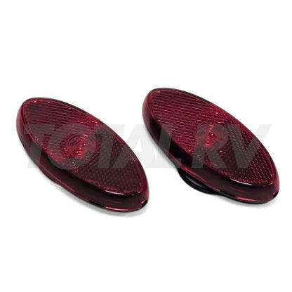 2-Pack RV Red Clearance Marker Oval Light w/ Gasket  | Total RV Supply