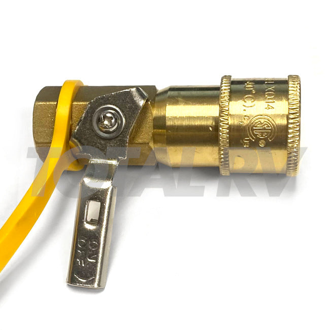 RV 1/4" Brass Propane Shutoff Valve Quick Disconnect | Total RV Supply