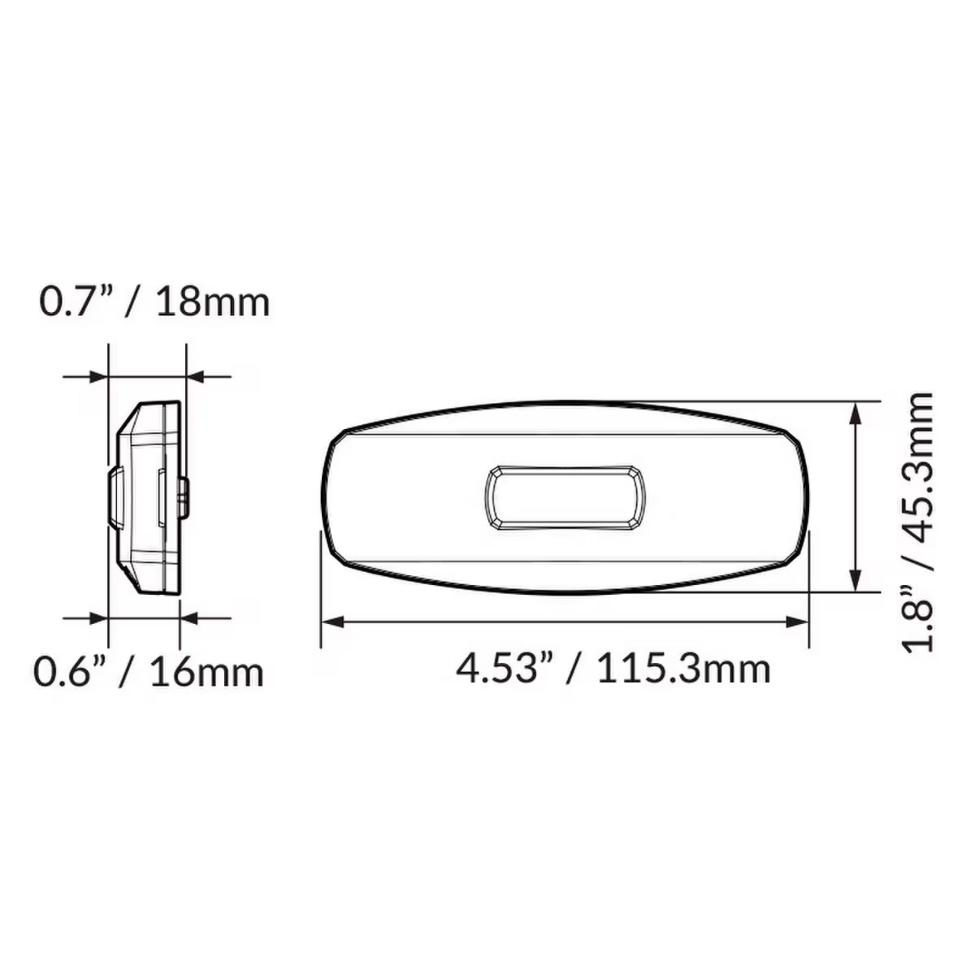 RV 4.5" Red LED Marker Light 12V with Black Base | Total RV Supply