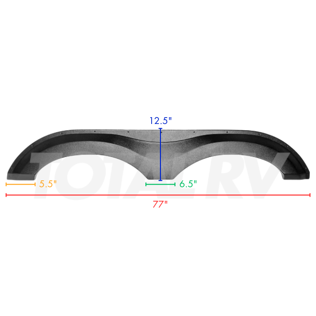 RV Tandem Fender Skirt Black ABS Plastic 77" x 12.5" | Total RV Supply