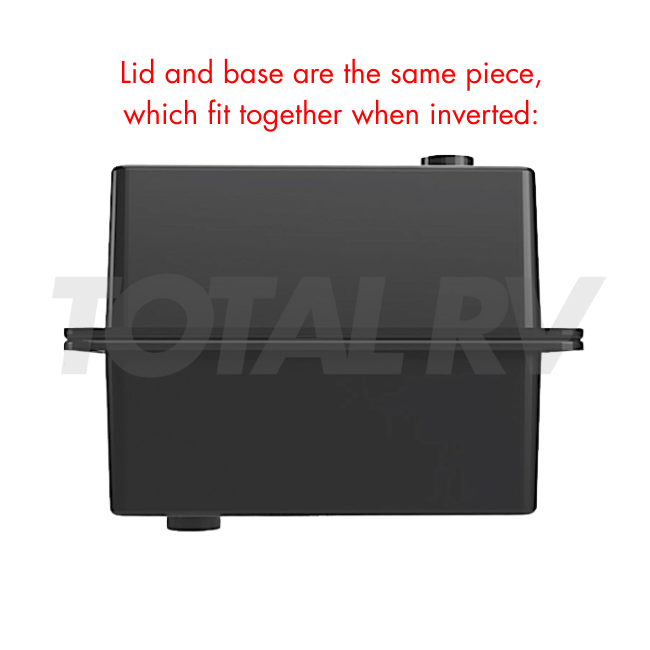 RV Drop In Battery Box w/ Lid Black 15.25" x 9.5" x 11.5" | Total RV Supply