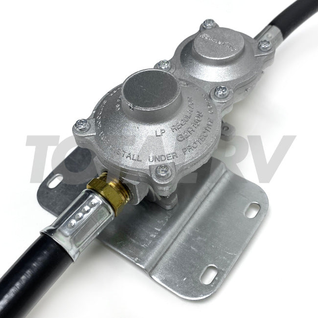 RV 2-Stage LP Propane Gas Regulator Model G2R150B w/ Hoses | Total RV Supply