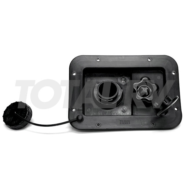 RV Fresh Water Inlet City  / Gravity Combo Black 7-9/16" x 5-5/16"  | Total RV Supply