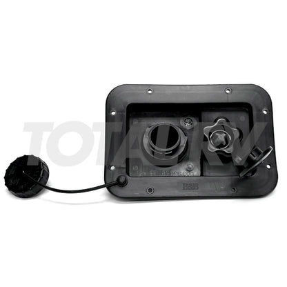RV Fresh Water Inlet City  / Gravity Combo Black 7-9/16" x 5-5/16"  | Total RV Supply