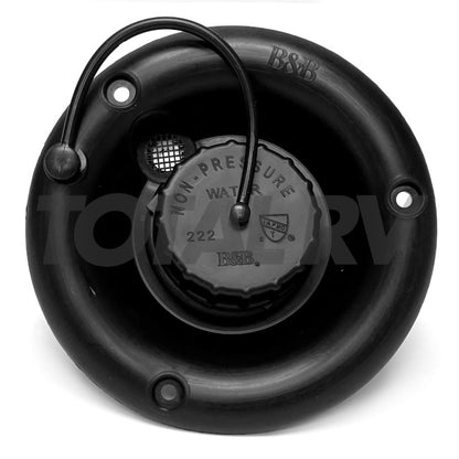 Fill Gravity Water Fill Dish Black 4.75" Diameter w/ Vent  | Total RV Supply