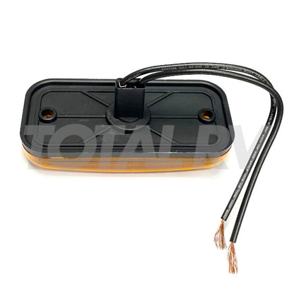 RV Incandescent Amber Clearance Light w/ Black Base 3-7/8" x 1-7/8" | Total RV Supply