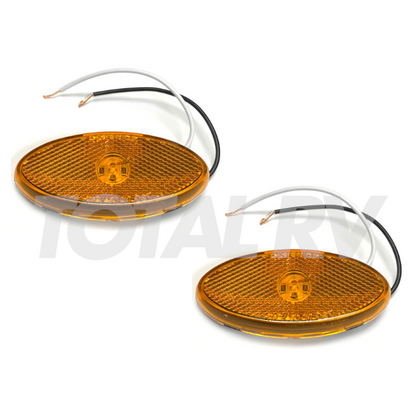 RV Amber Clearance Marker Oval Light w/ Gasket  | Total RV Supply