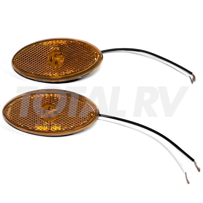 RV Amber Clearance Marker Oval Light w/ Gasket  | Total RV Supply
