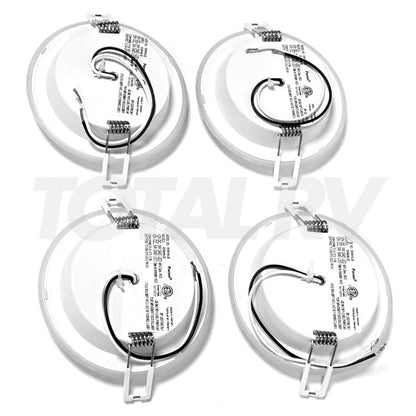 4-Pack RV Interior LED Puck Light Round 4.5" w/ Spring Clips | Total RV Supply