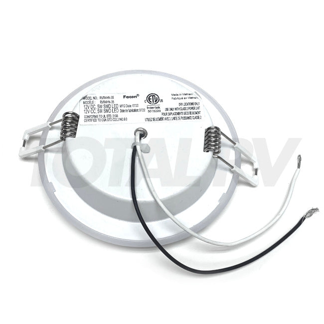 RV Interior LED Puck Light Round 4.5" w/ Spring Clips | Total RV Supply