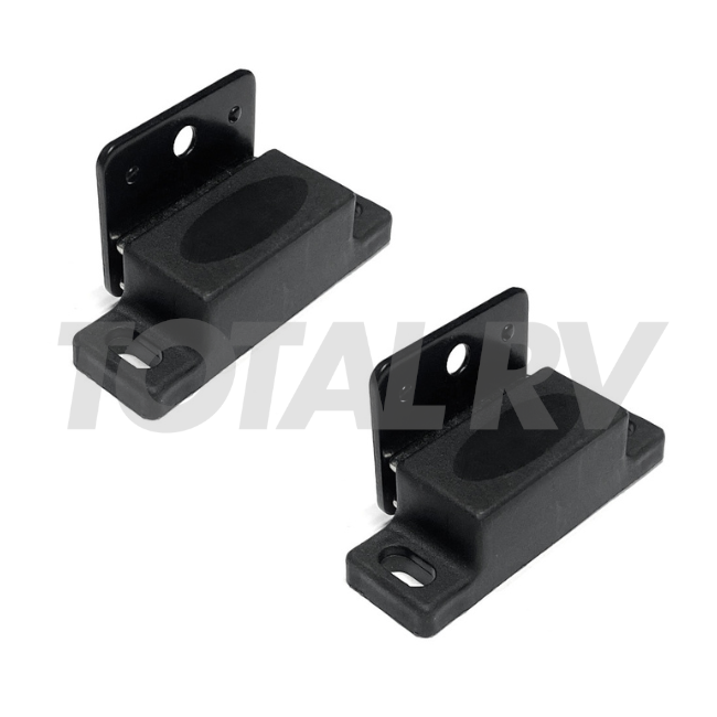 RV Black Magnetic Cabinet Door Catch with Striker Plate 12 lb. Capacity | Total RV Supply