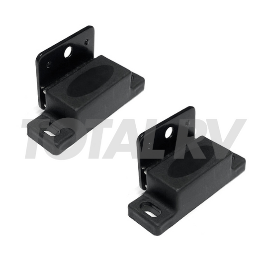 RV Black Magnetic Cabinet Door Catch with Striker Plate 12 lb. Capacity | Total RV Supply