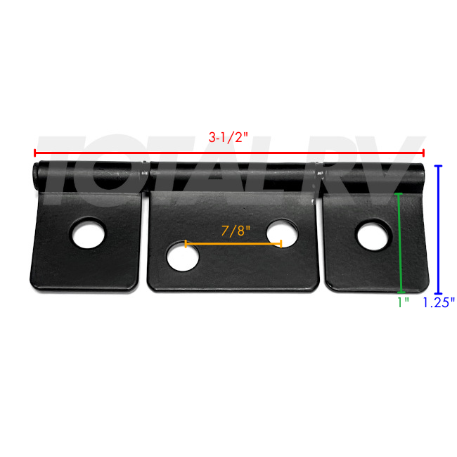 RV Three Leaf Cabinet Door Hinge 3.5" Matte Black | Total RV Supply