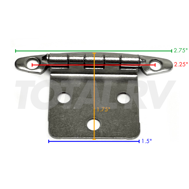 RV Cabinet Door Hinge Free Swinging Satin Nickel 2-Pack | Total RV Supply