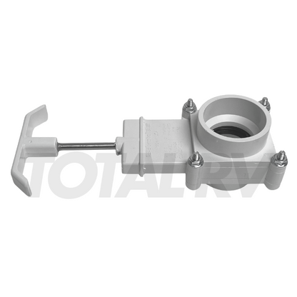 RV Sewer Waste Valve w/ Handle White 1-1/2" | Total RV Supply