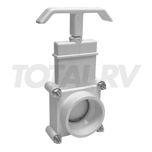 RV Sewer Waste Valve w/ Handle White 1-1/2" | Total RV Supply