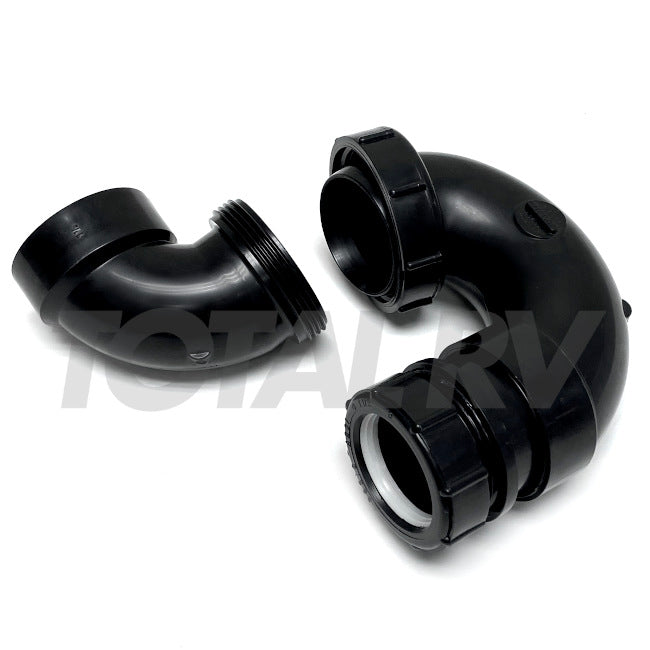 RV 1-1/2" P-Trap Pipe Fitting ABS w/ Adapter  | Total RV Supply