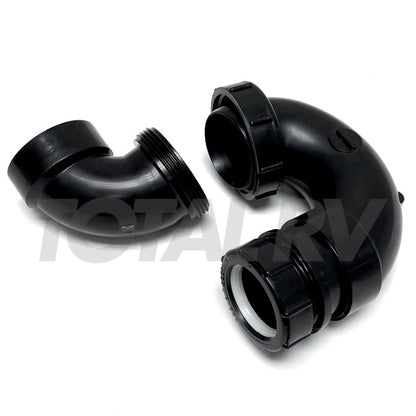 RV 1-1/2" P-Trap Pipe Fitting ABS w/ Adapter  | Total RV Supply