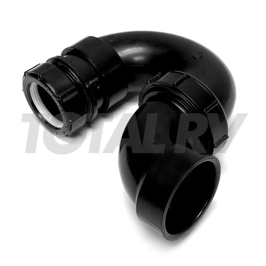 RV 1-1/2" P-Trap Pipe Fitting ABS w/ Adapter  | Total RV Supply