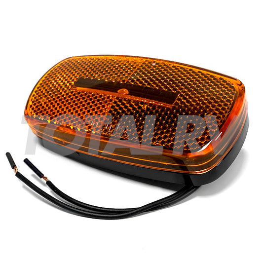 RV Amber Marker Light 4"x 2", Black Base, Incandescent 420067 | Total RV Supply