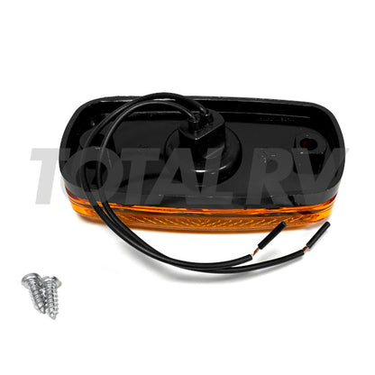 RV Amber Marker Light 4"x 2", Black Base, Incandescent 420067 | Total RV Supply