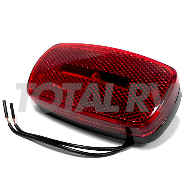 RV Red Marker Light 4"x 2", Black Base, Incandescent 420066 | Total RV Supply