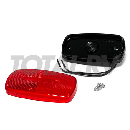 RV Red Marker Light 4"x 2", Black Base, Incandescent 420066 | Total RV Supply