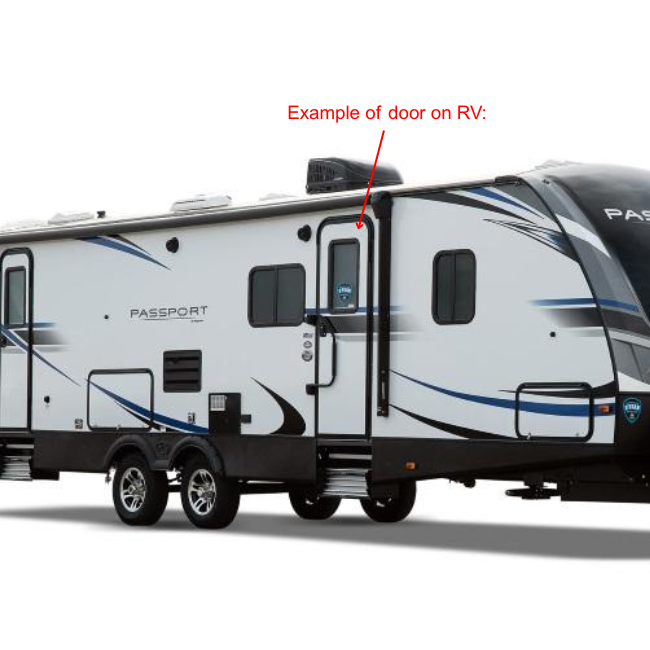 RV Entrance Door 26" x 72" RH White w/ Black Trim V000744963 | Total RV Supply